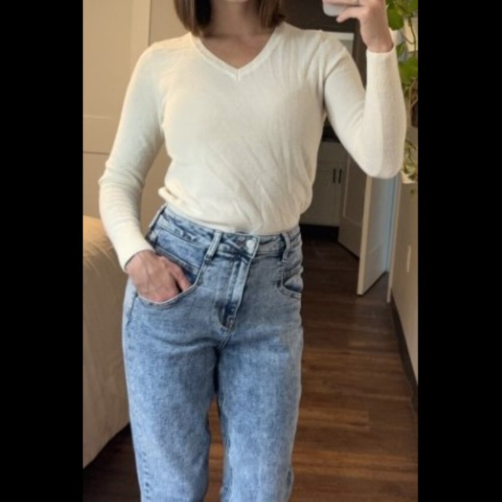 Quince cashmere v-neck sweater